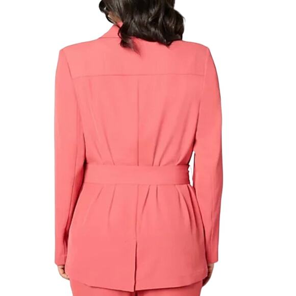 QVC BEAUTIFUL by Lawrence Zarian Belted Blazer CLAY NWOT SIZE L - Picture 2 of 9
